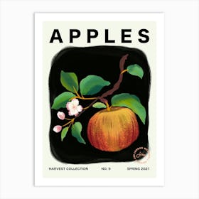 Apples Fruit Kitchen Typography Art Print