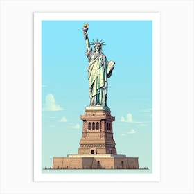 Statue Of Liberty Pixel Art 2 Art Print