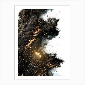 Explosion Of Black Smoke Art Print