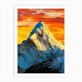 Everest At Sunset Art Print