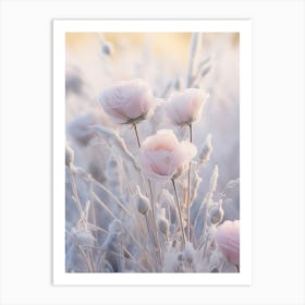 Frosty Botanical Lisianthus 2 Art Print