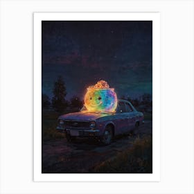 Rainbow Car Art Print