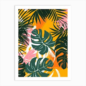 Tropical Leaves Pattern 8 Art Print