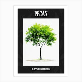 Pecan Tree Pixel Illustration 3 Poster Art Print