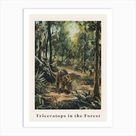Triceratops In The Forest Painting 1 Poster Art Print