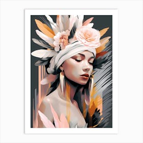 feathers in her head Art Print