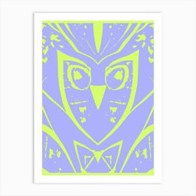 Abstract Owl Purple And Green 1 Art Print