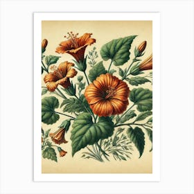 Orange Hibiscus Art Print