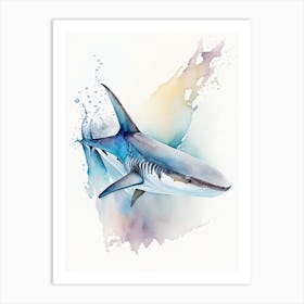 Silvertip Shark 2 Watercolour Art Print