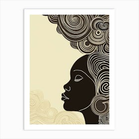 Portrait Of A Woman With Curly Hair 5 Art Print