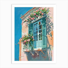 Balcony Painting In Paphos 3 Art Print