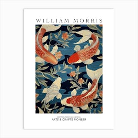 William Morris Print Koi Fish Pattern Poster Vintage Wall Art Textiles Art Vintage Poster Art Print