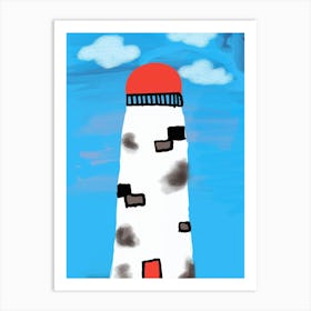 Cartoon Lighthouse Art Print