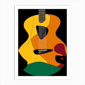 Colorful Acoustic Guitar Art Print