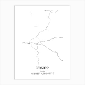 Brezno,Slovakia Minimalist Map Art Print