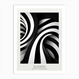 Illusion Abstract Black And White 6 Poster Art Print