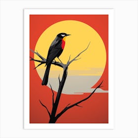 Bird Perching Minimalist 1 Art Print