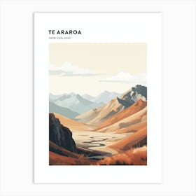 Te Araroa New Zealand 2 Hiking Trail Landscape Poster Art Print