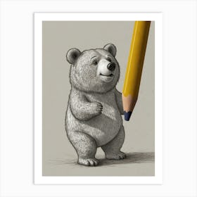 Bear Pencil Drawing Art Print