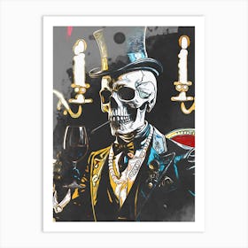 Skull Drink Wine Art Print