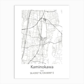 Kaminokawa,Japan Minimalist Map Poster