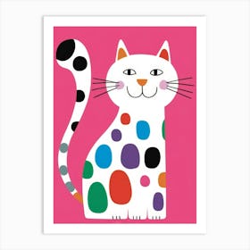 Polka Dot Cat 5 Art Print