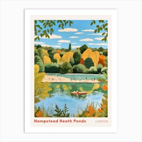 Hampstead Heath Swimming Pond London 2 Swimming Poster Art Print