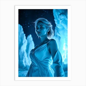 Ice Beauty In White - Diverse Art Illustration 27 Art Print