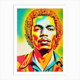 Jimi Hendrix Colourful Pop Art Art Print