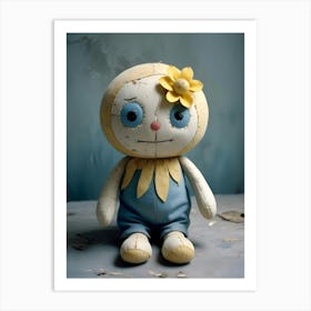 Doll With A Flower Art Print