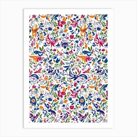 Petals Tango London Fabrics Floral Pattern 3 Art Print