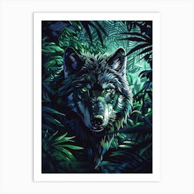 Wolf In The Jungle 17 Art Print