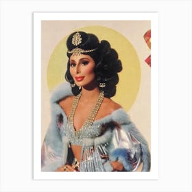 Cher Retro Collage Movies Art Print