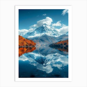 Autumn Mountain Reflected In A Lake Art Print