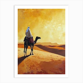 Camel In The Desert, Middle East Art Print