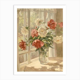 Vase Of Peonies Art Print