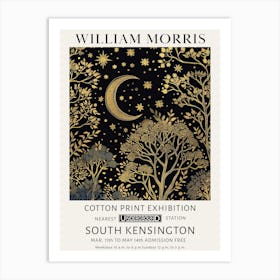 William Morris Moon Stars Tree Night Art Print