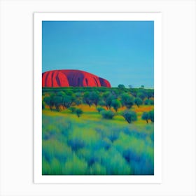 Uluru Blue Oil Painting 1  Art Print