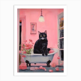 Cat In Bathtub 4 Art Print