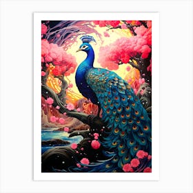 Peacock Painting Art Print