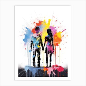 Couple Holding Hands Art Print