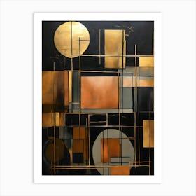 Abstract Gold And Black Painting Art Print