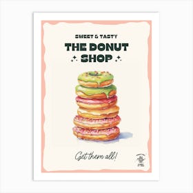 Stack Of Pistachio Donuts The Donut Shop 3 Art Print