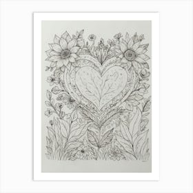 Heart Of Sunflowers Art Print