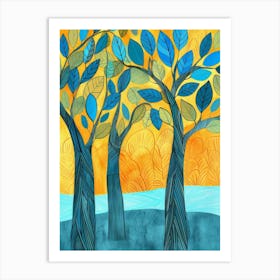 Trees In The Sun Art Print