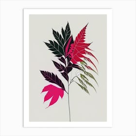 Poison Sumac Minimal Line Drawing 4 Art Print