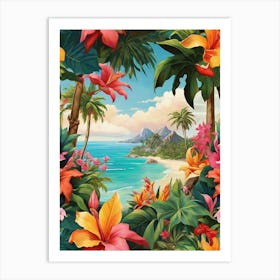 Tropical Scene art print Art Print