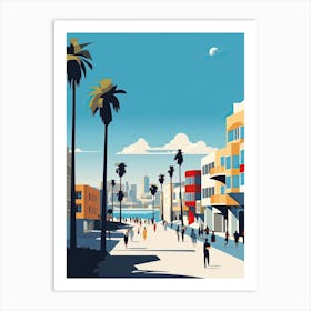 Venice Beach California, Usa, Bold Outlines 2 Art Print