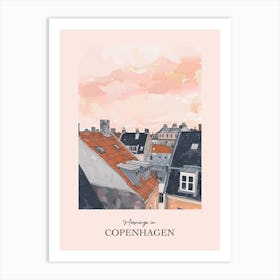 Mornings In Copenhagen Rooftops Morning Skyline 3 Art Print