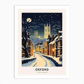 Winter Night  Travel Poster Oxford United Kingdom 1 Art Print